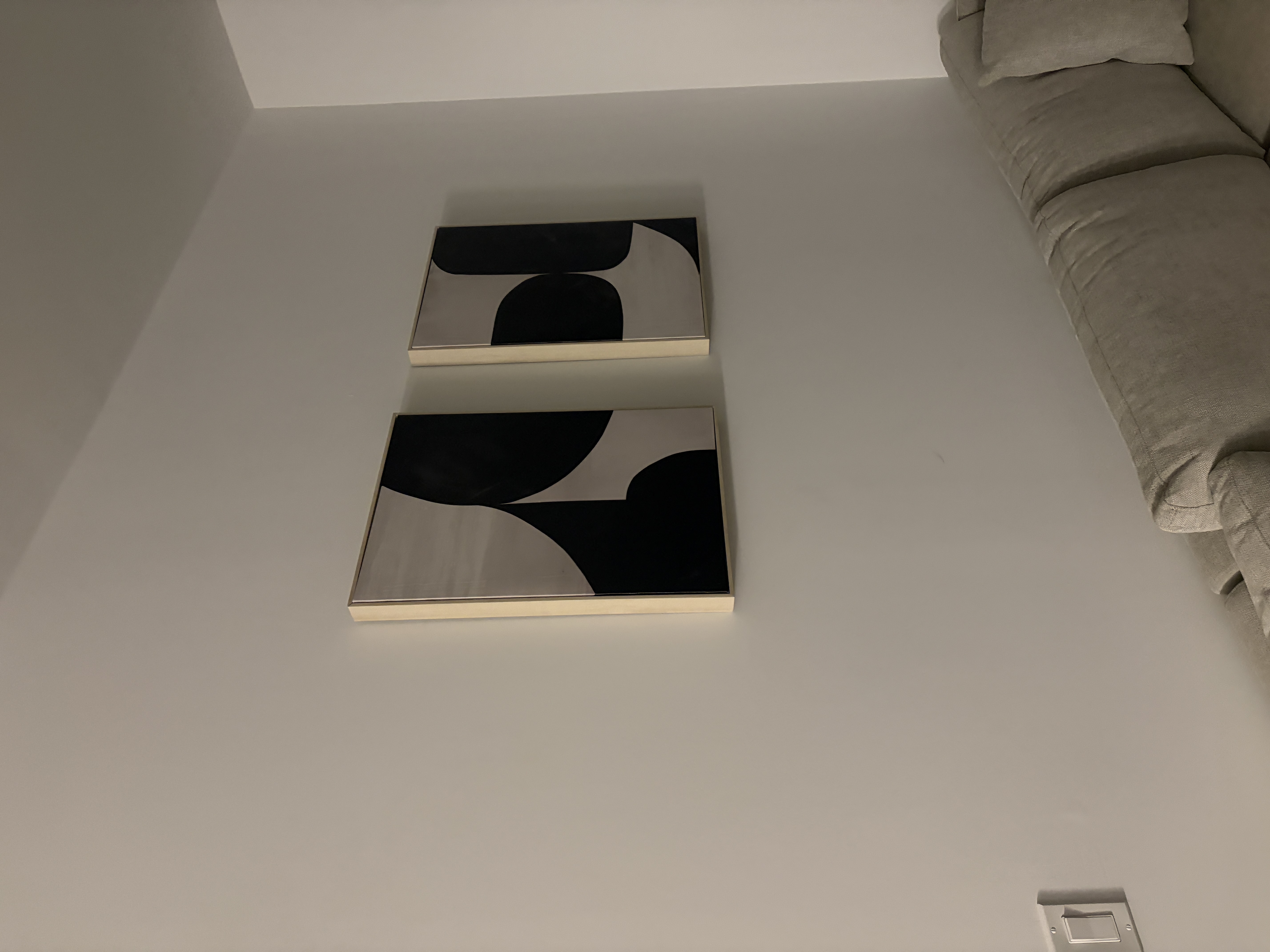 Shelving mounted on a Toronto condo wall