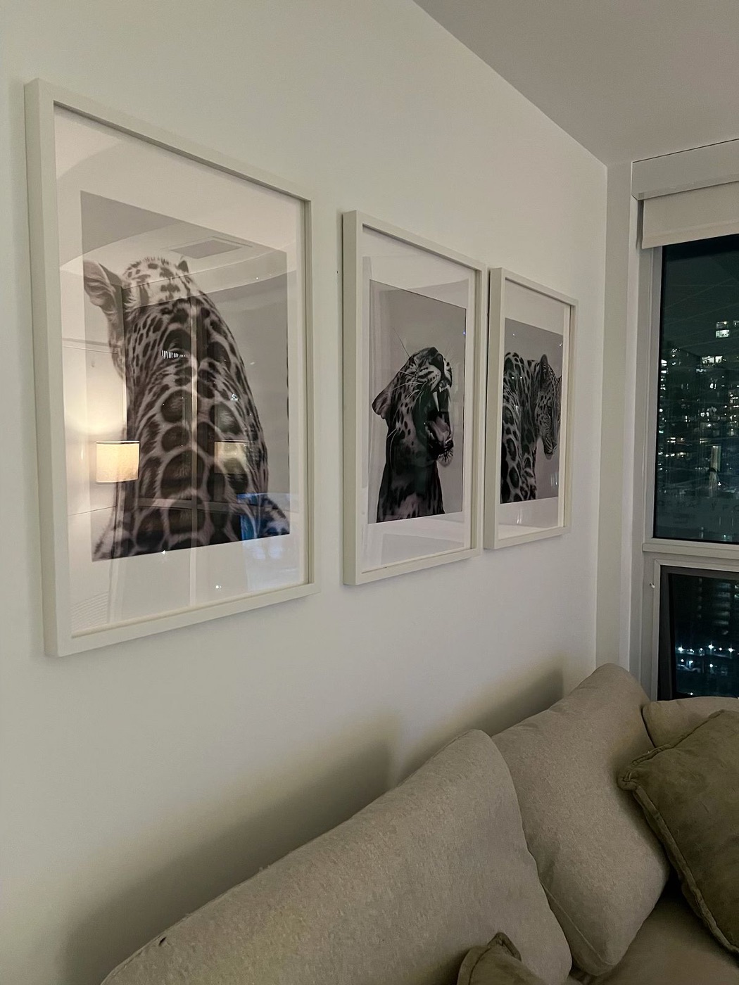 A set of framed prints mounted in a Toronto living room