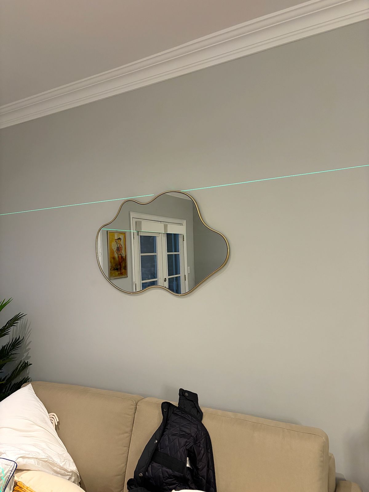 Cloud Mirror Mounting Living Room