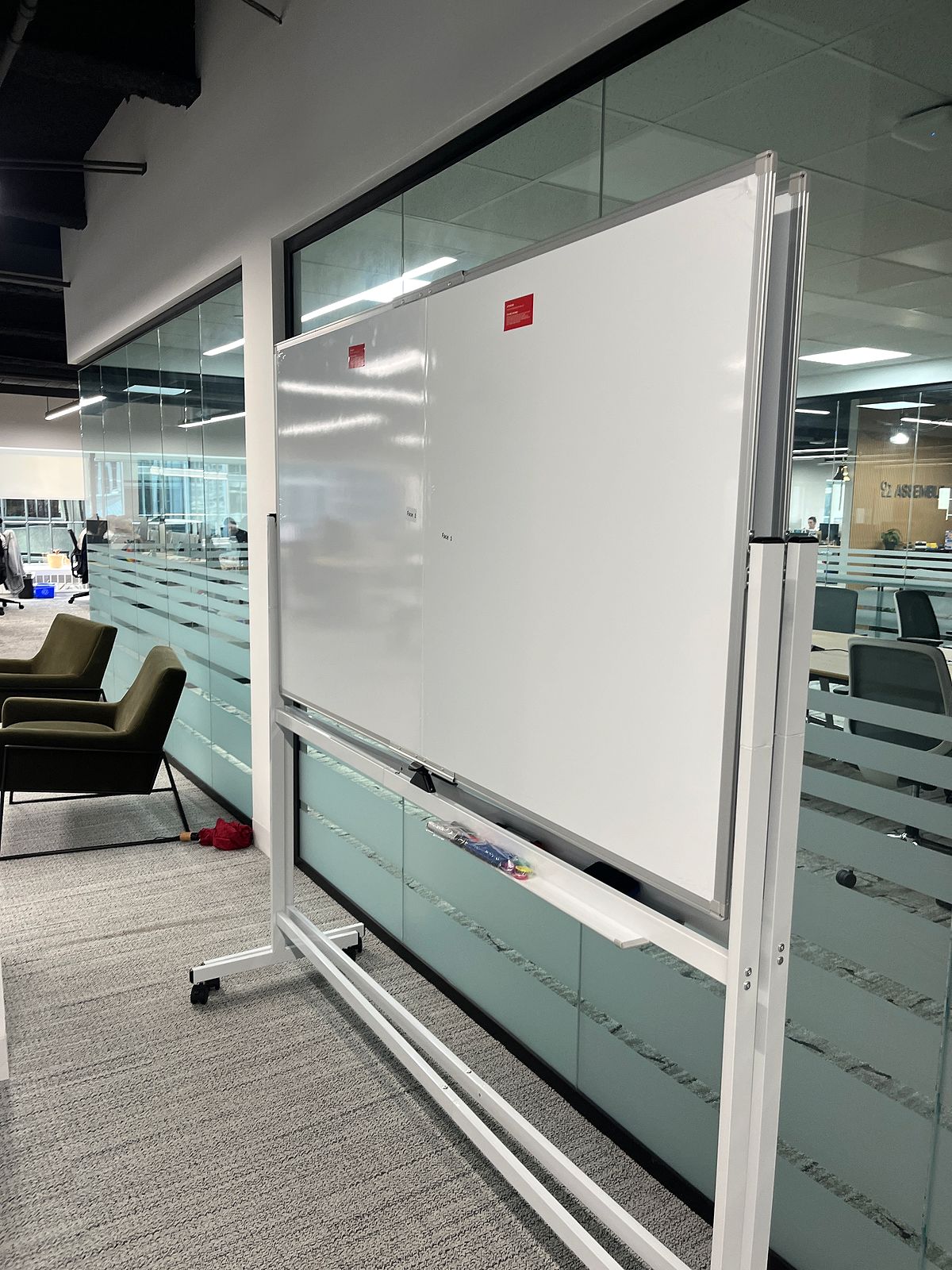 Glass Office Whiteboard Installation