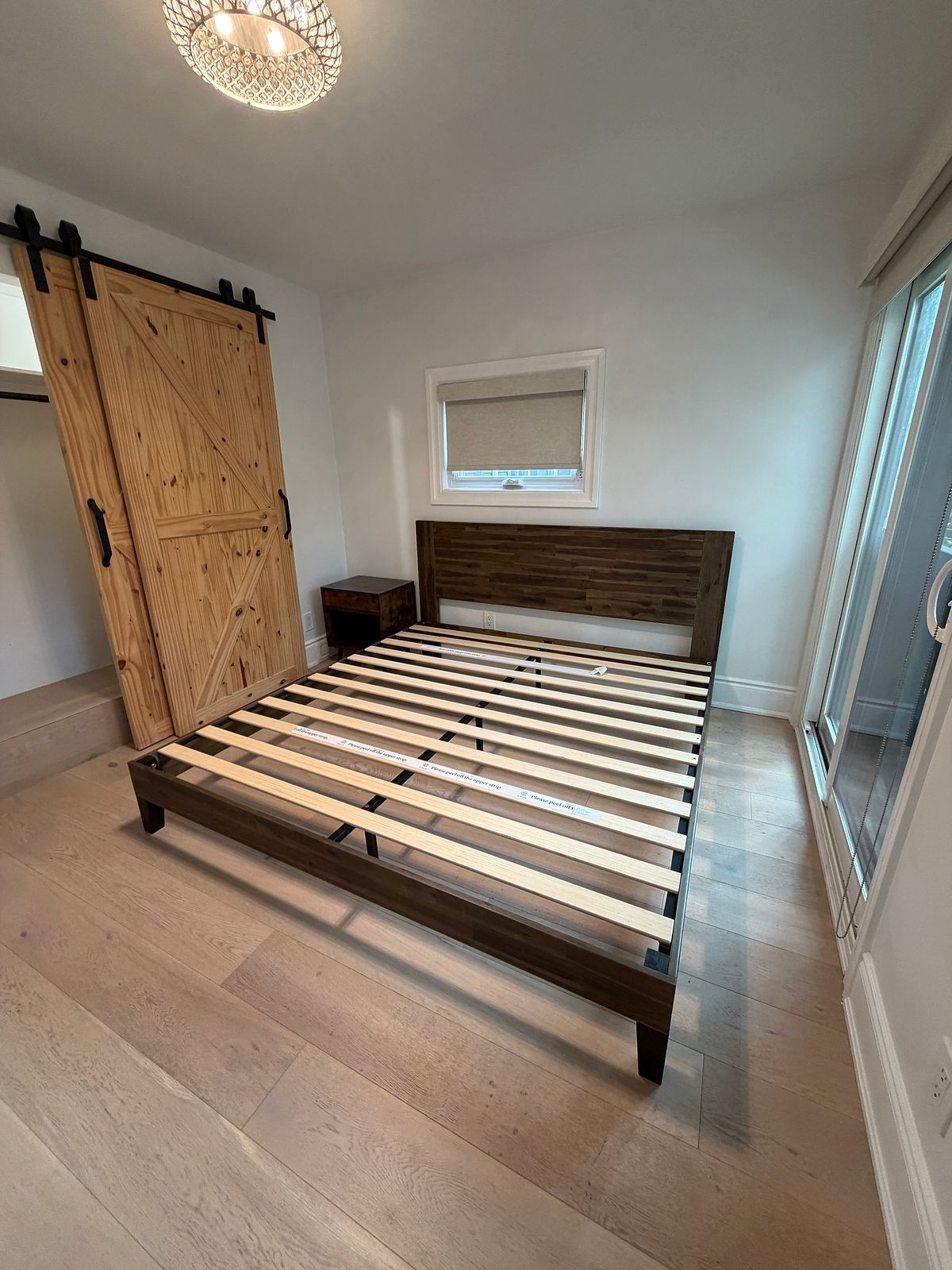 Wood Bed Frame Bedroom Setup